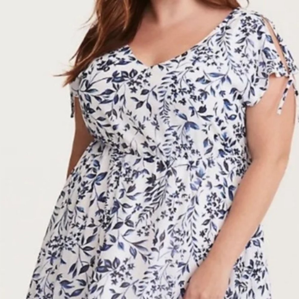 Torrid Midi Cold Shoulder Wedgwood Dress